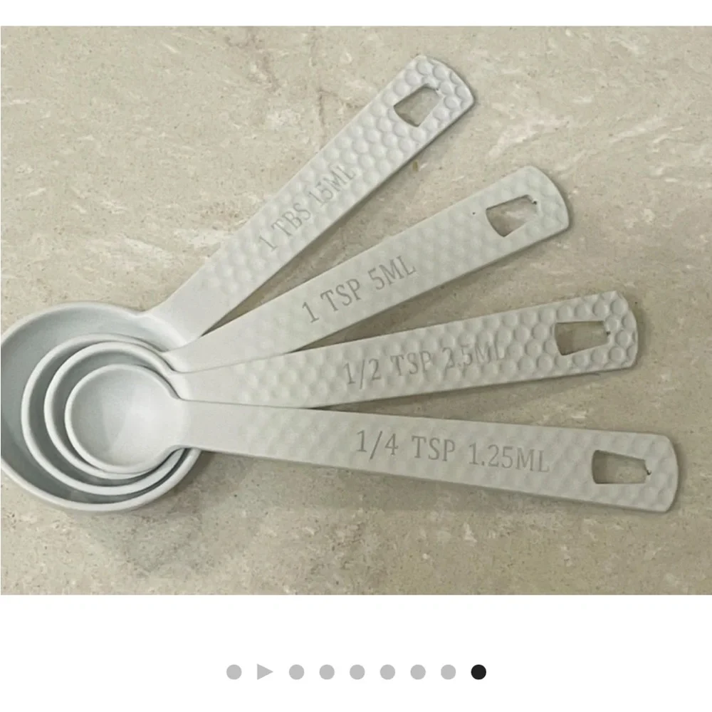 NEW Measuring spoons, white steel textured measuring spoons, kitchen utensils! - Picture 7 of 11